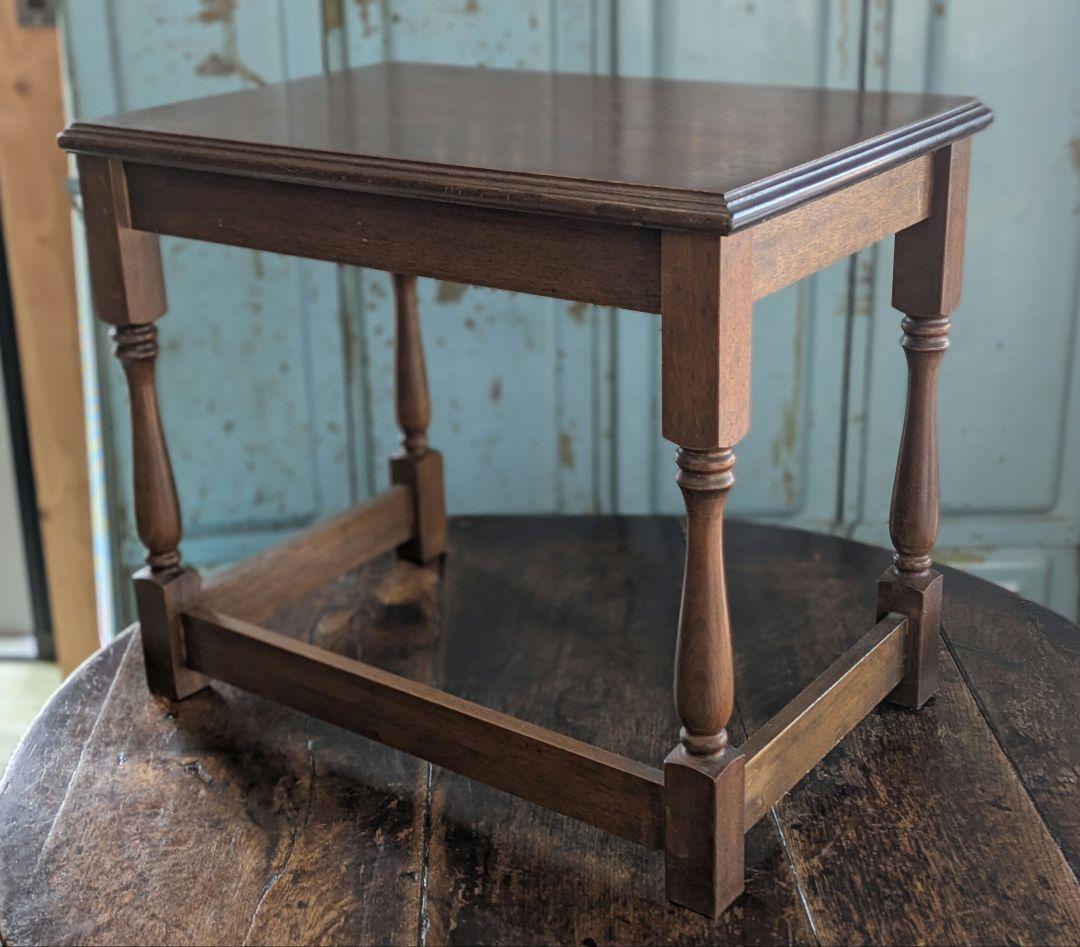 昭和レトロ　アンティーク　天然木　 木製 サイドテーブル ローテーブル 飾り台