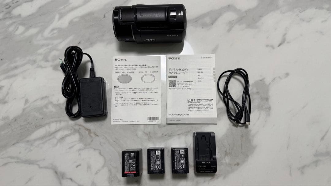 o*1様 SONY 4K FDR-AX45 ビデオカメラ バッテリー3個付き