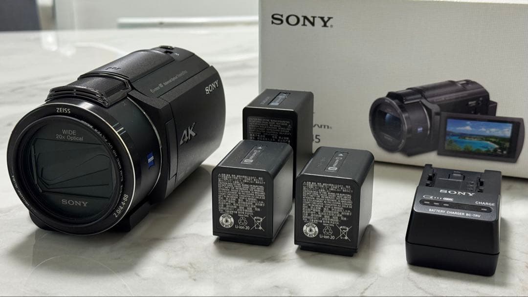 o*1様 SONY 4K FDR-AX45 ビデオカメラ バッテリー3個付き