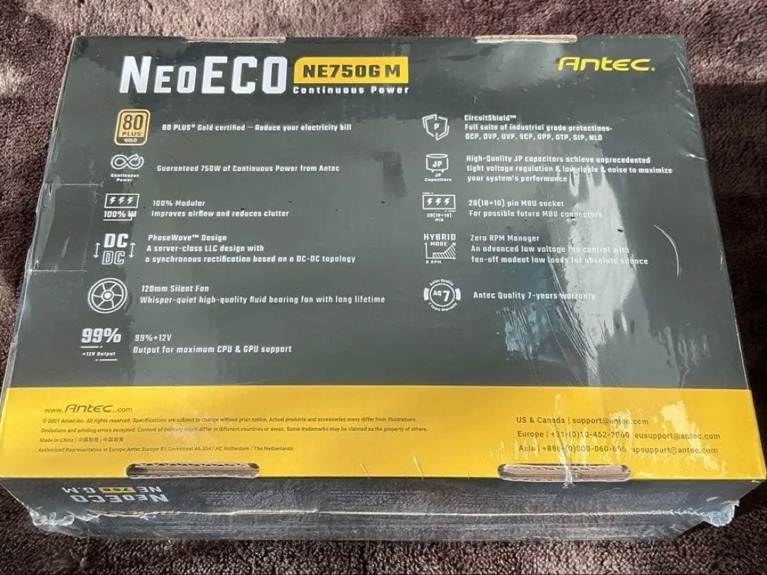 Antec 80Plus gold NE750 G.M. 750W 電源ユニット