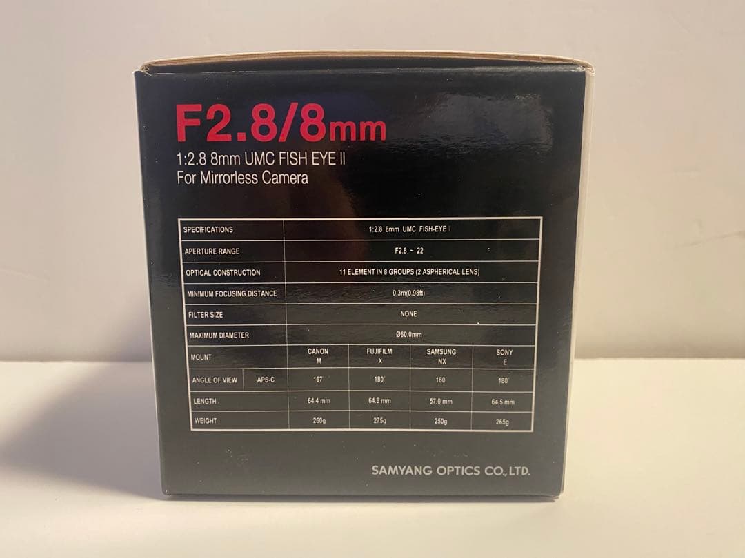 samyang F2.8/8mm 富士フイルム　カメラ　レンズ