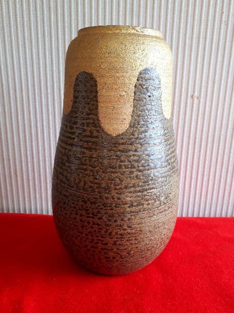 京焼、澤村陶哉の金箔瓢花入れ