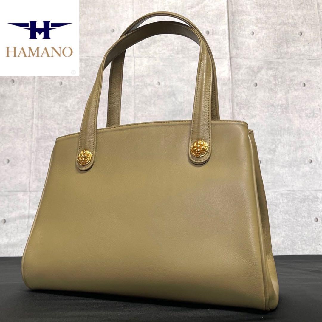 l*a様 【美品】HAMANO 濱野皮革工藝 カーキ レザー ゴールド金具 トー