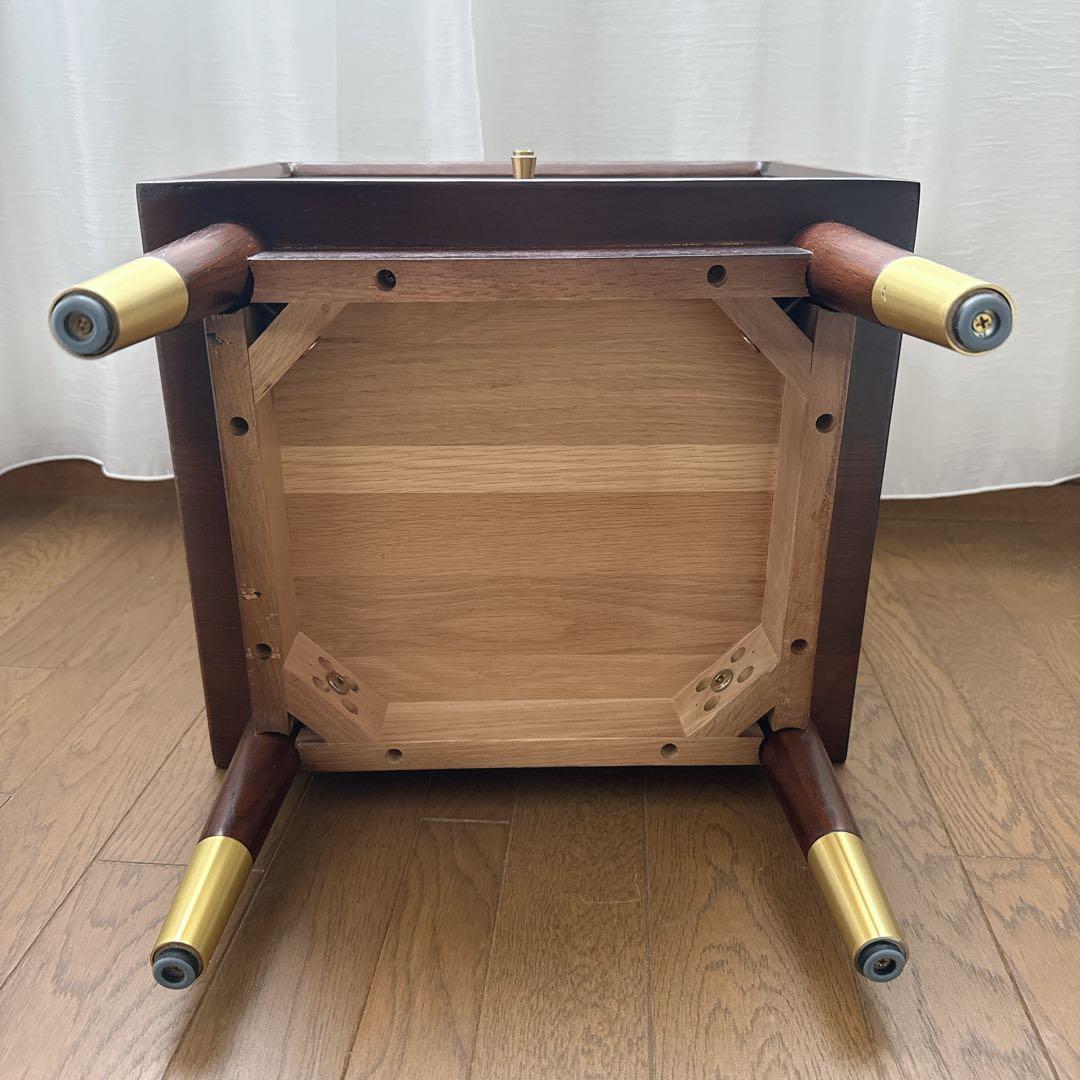 kuri様　　　サイドテーブル　ナイトテーブル　組み立て不用　　オーク×ゴールド