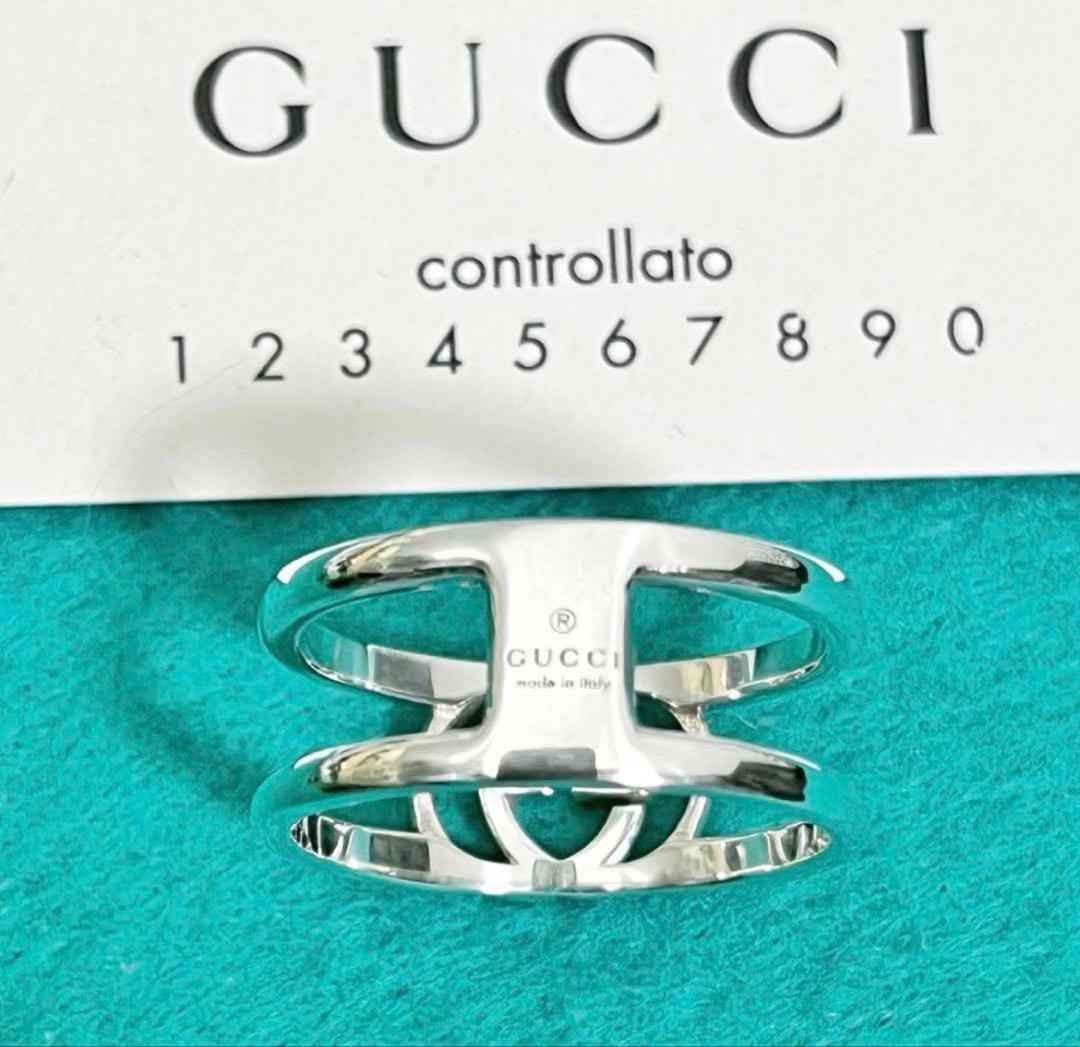 極美品‼️GUCCI 指輪　インターロッキングワイドリング　19号