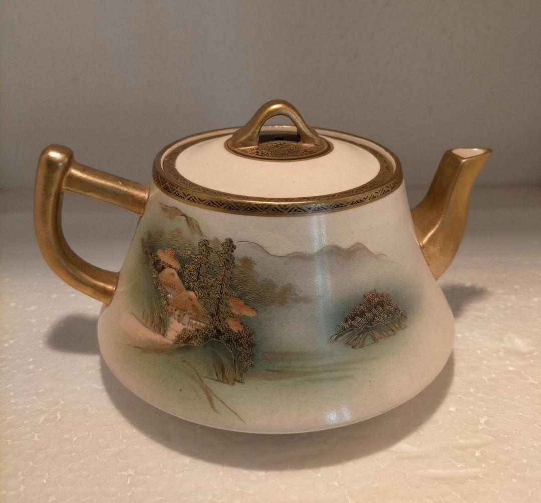 薩摩焼　神山　9点セット　カップ　ソーサー　ポット　クリーマー　シュガー