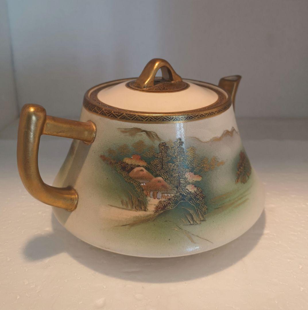 薩摩焼　神山　9点セット　カップ　ソーサー　ポット　クリーマー　シュガー