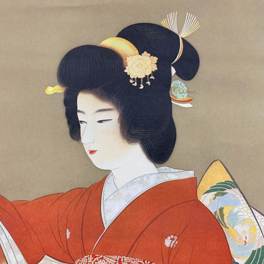 美品 掛け軸 大幅！ 上村松園筆「序の舞」美人画 浮世絵 年中掛け