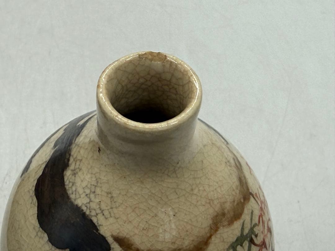 時代　仁清作　色絵金銀彩瓢箪型花車紋　共箱　茶道具　送料込み260122