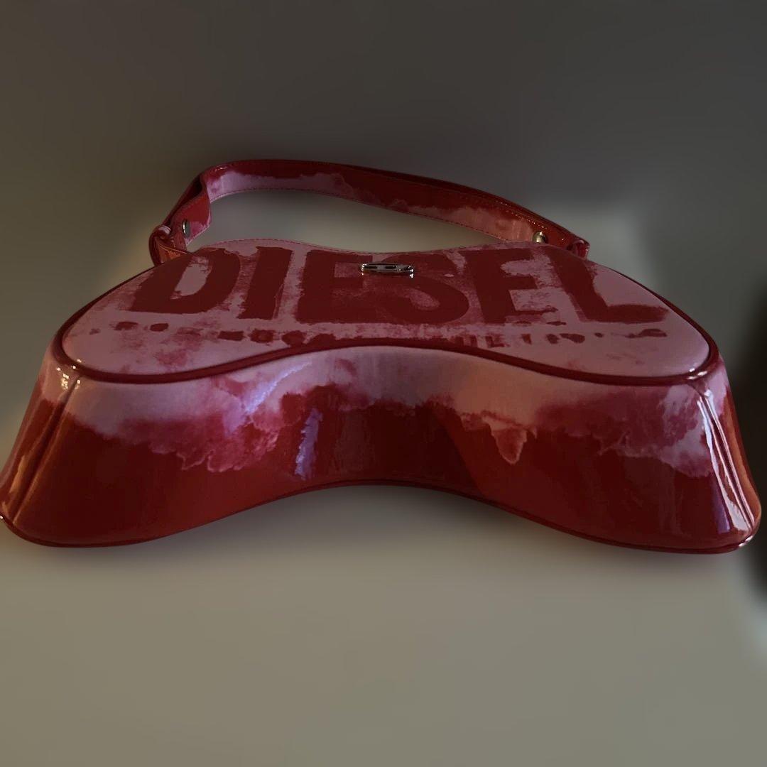 DIESEL ピンク ロゴ ハンドバッグ　ワンハンドル