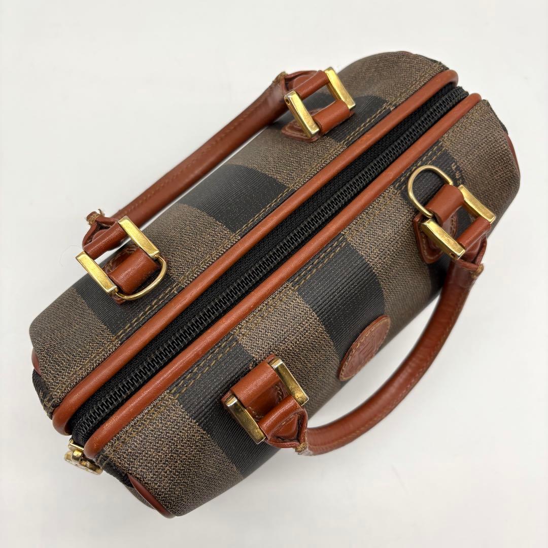 極美品　希少　FENDI マイクロミニボストン 2wayバッグ　ペカン柄　PVC