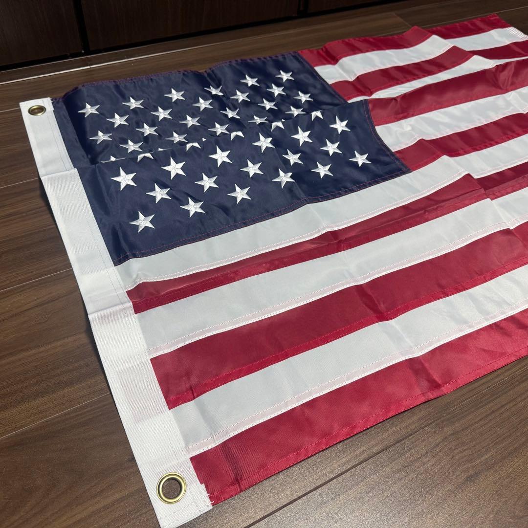 アメリカ国旗 星条旗 刺繍 USA製 高品質モデル 60×90cm 希少 廃盤品