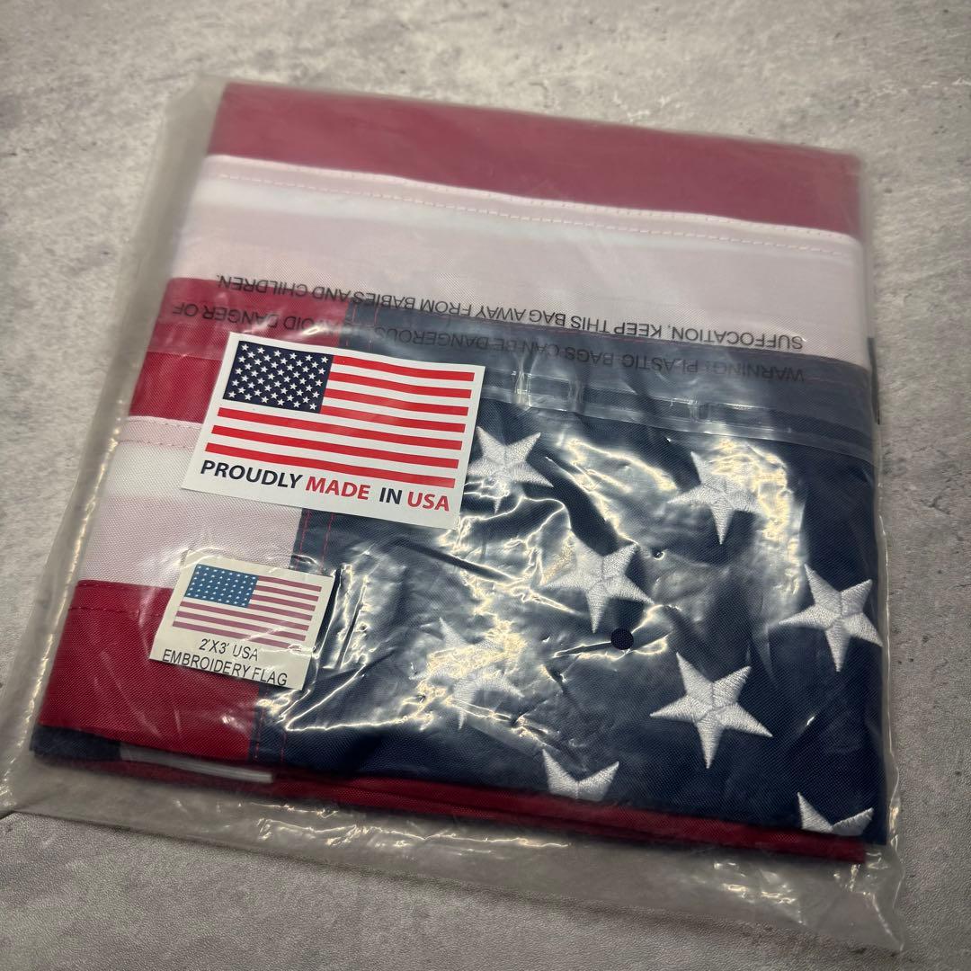 アメリカ国旗 星条旗 刺繍 USA製 高品質モデル 60×90cm 希少 廃盤品