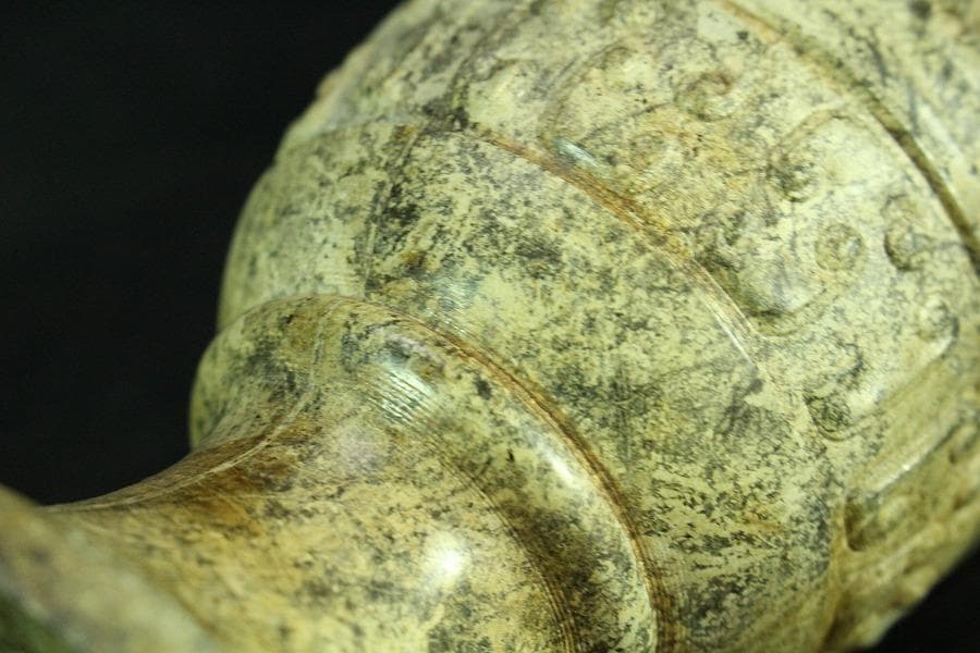 中国美術 砡石 刻 饕餮紋 杯 三件 コレクター蔵品(K-YC541)