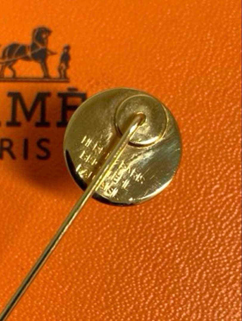美品　HERMES エルメス　セリエ　ピンブローチ　ピンバッチ　ゴールド　箱付き