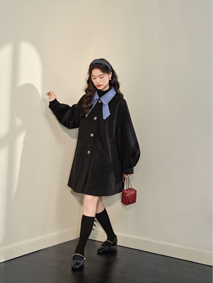 [期間限定価格]Kuose クオセ　リボンカラーコート　Mサイズ