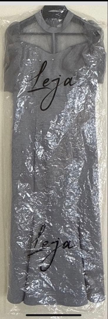 LEJA オーガンジー ドレープ パフスリーブ マーメイドワンピース ドレス S