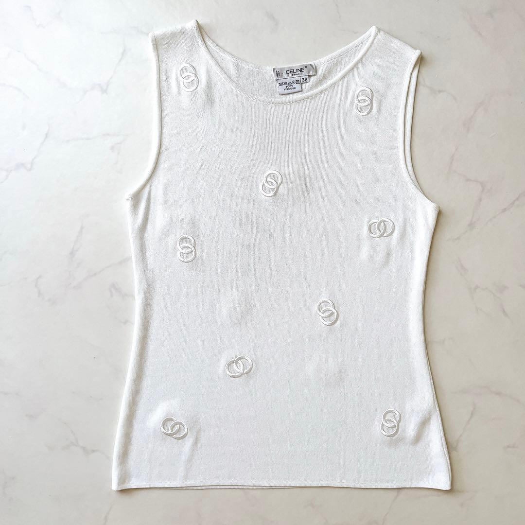 希少 CELINE ヴィンテージ タンクトップ マイケルコース期 刺繍 ロゴ