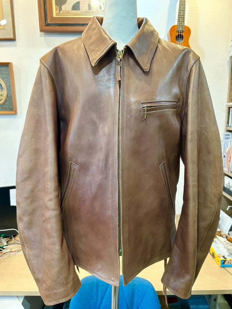 【Flat Head】フラットヘッド 馬革 シングルライダース 42 日本製