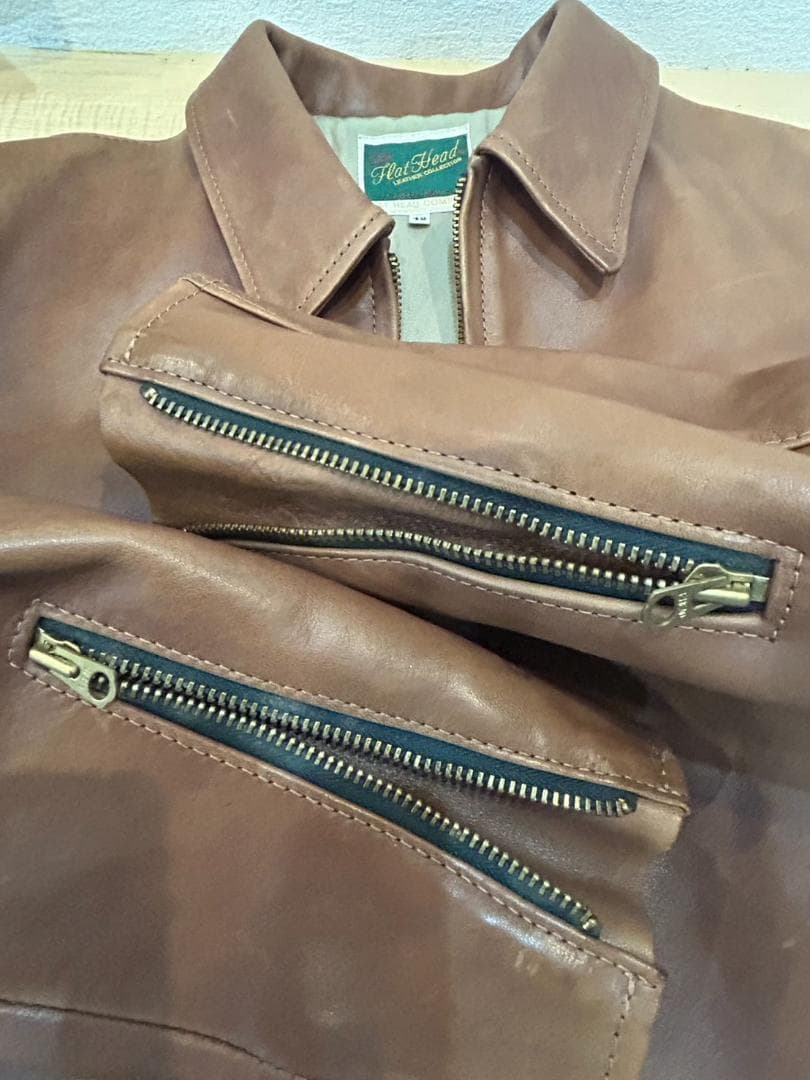 【Flat Head】フラットヘッド 馬革 シングルライダース 42 日本製