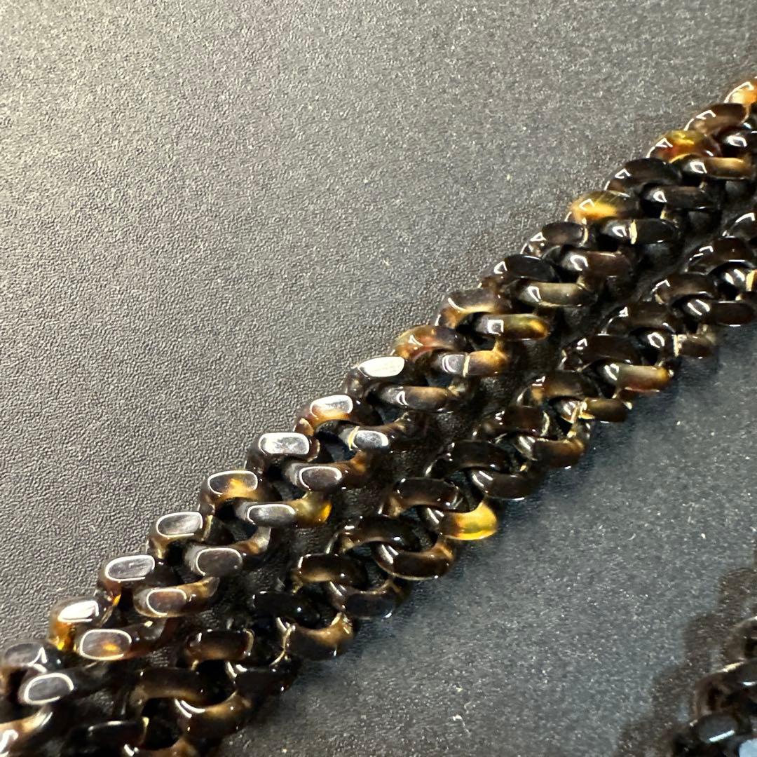 【vintage】川崎川光　作家もの　螺鈿細工　本鼈甲　ブローチ　ペンダント