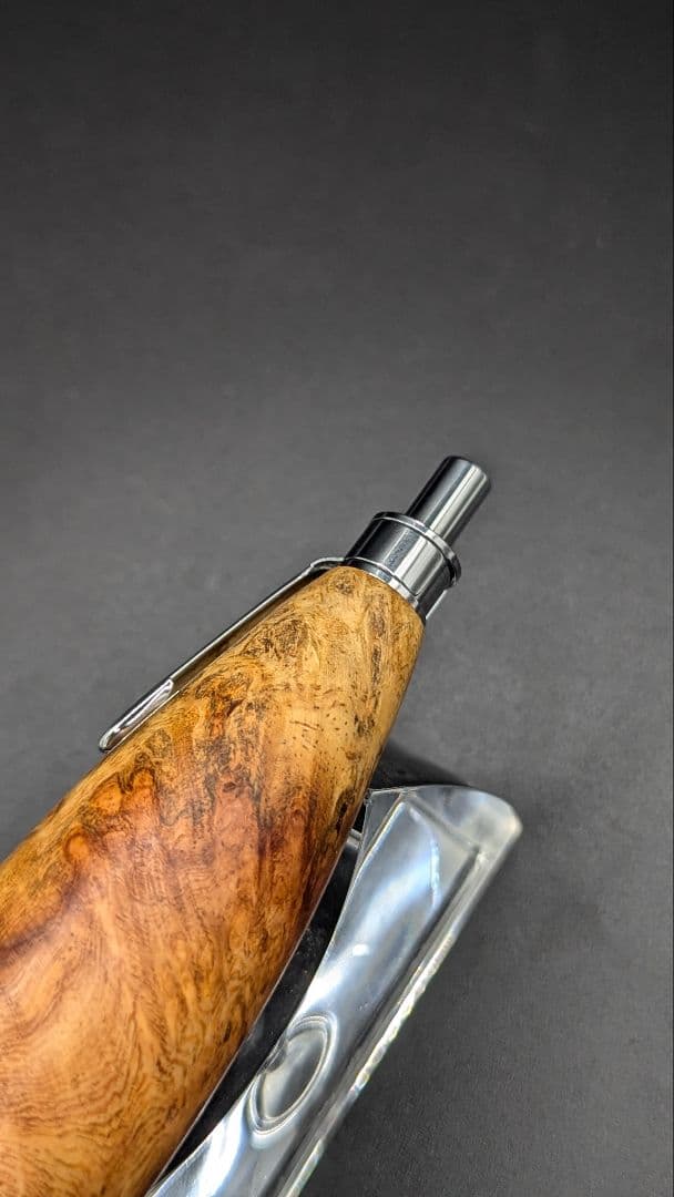 188ペン工房翌檜　花梨　紅白　源平　瘤杢　木軸シャーペン　木軸ボールペン　極太