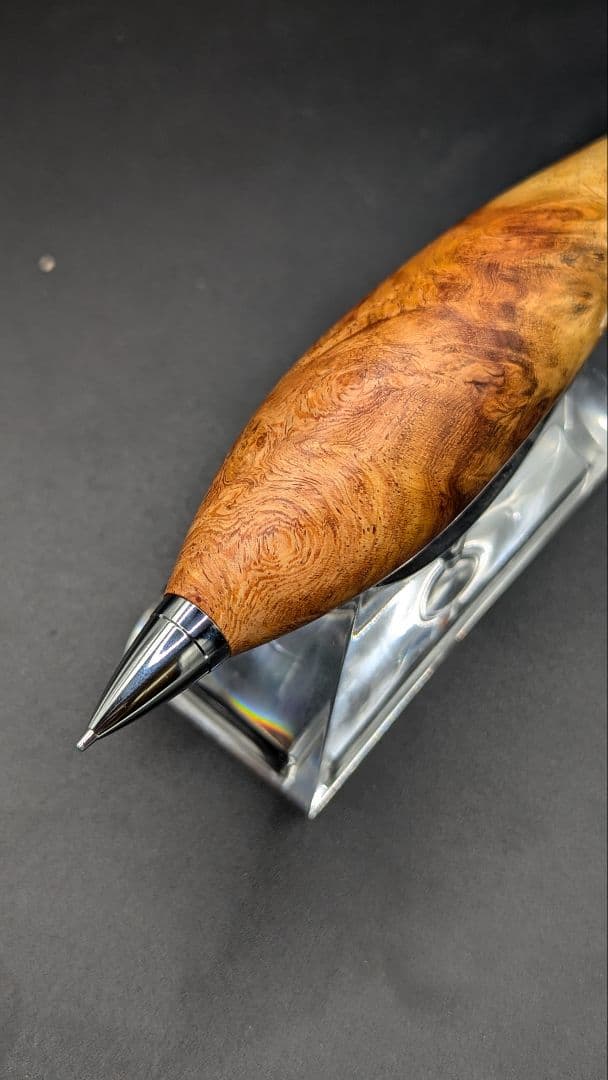 188ペン工房翌檜　花梨　紅白　源平　瘤杢　木軸シャーペン　木軸ボールペン　極太