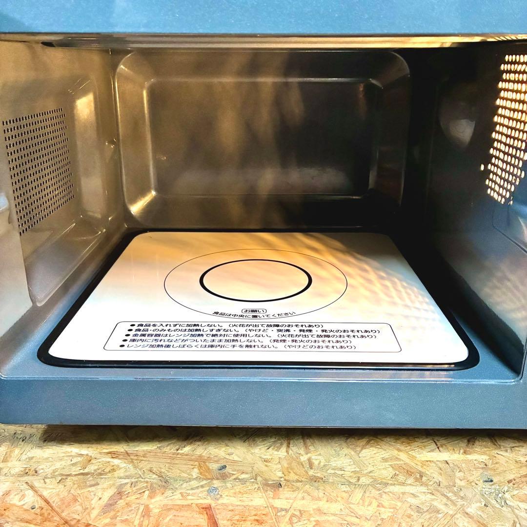 そのまま置くだけ♪両面焼きレンジ★アイリスフラットテーブル 電子レンジ ブラック