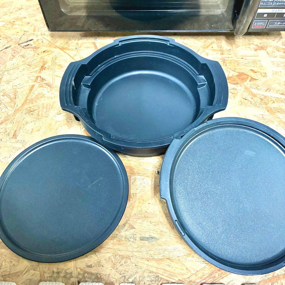 そのまま置くだけ♪両面焼きレンジ★アイリスフラットテーブル 電子レンジ ブラック