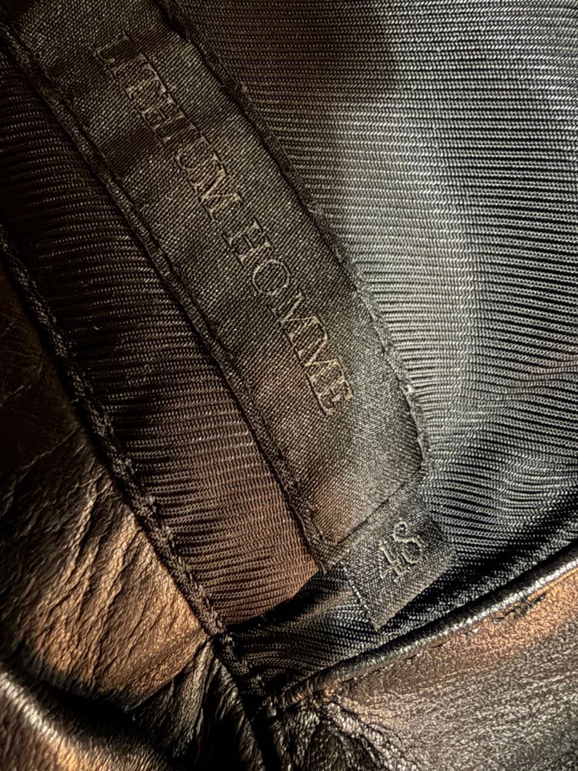 LITHIUM HOMME リチウム 黒 シングルライダースジャケット 48