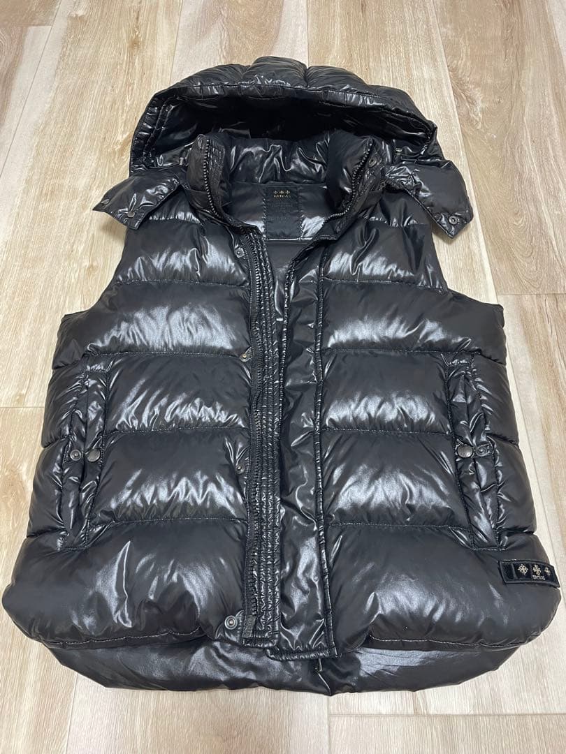 TATRAS フード付きダウンベスト 黒 サイズ02