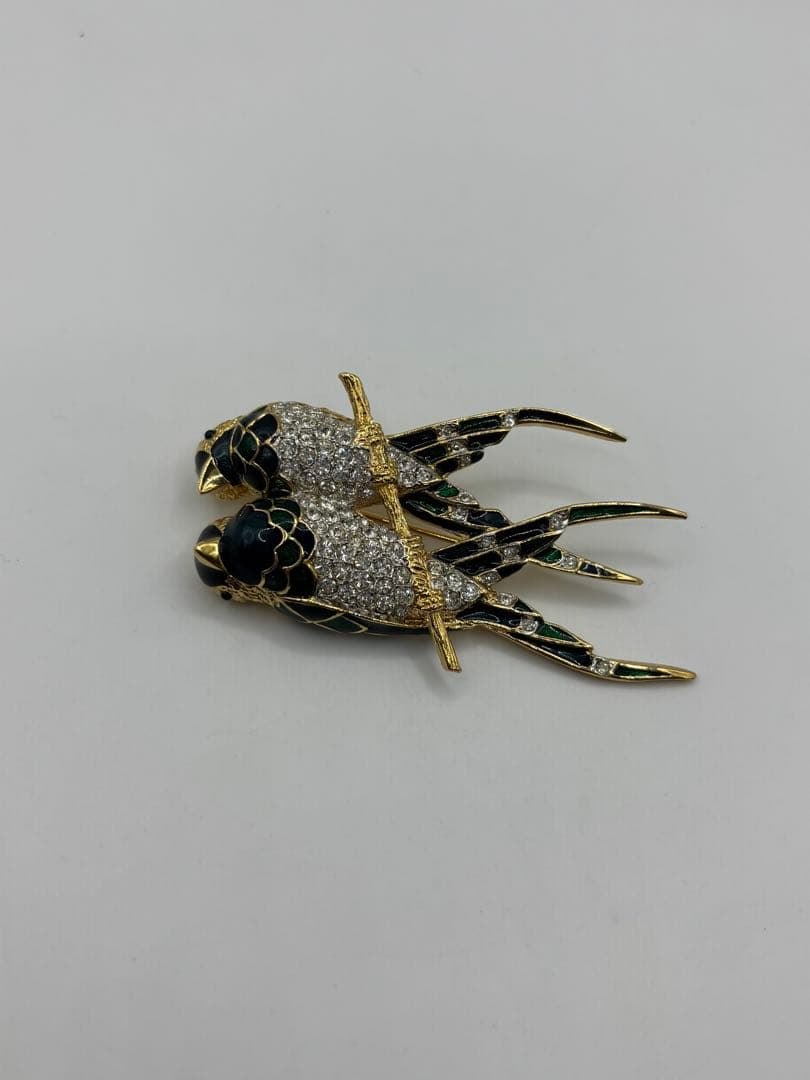 D’ORLAN　ドーラン　ブローチ　小鳥　ヴィンテージ　エナメル　ラインストーン