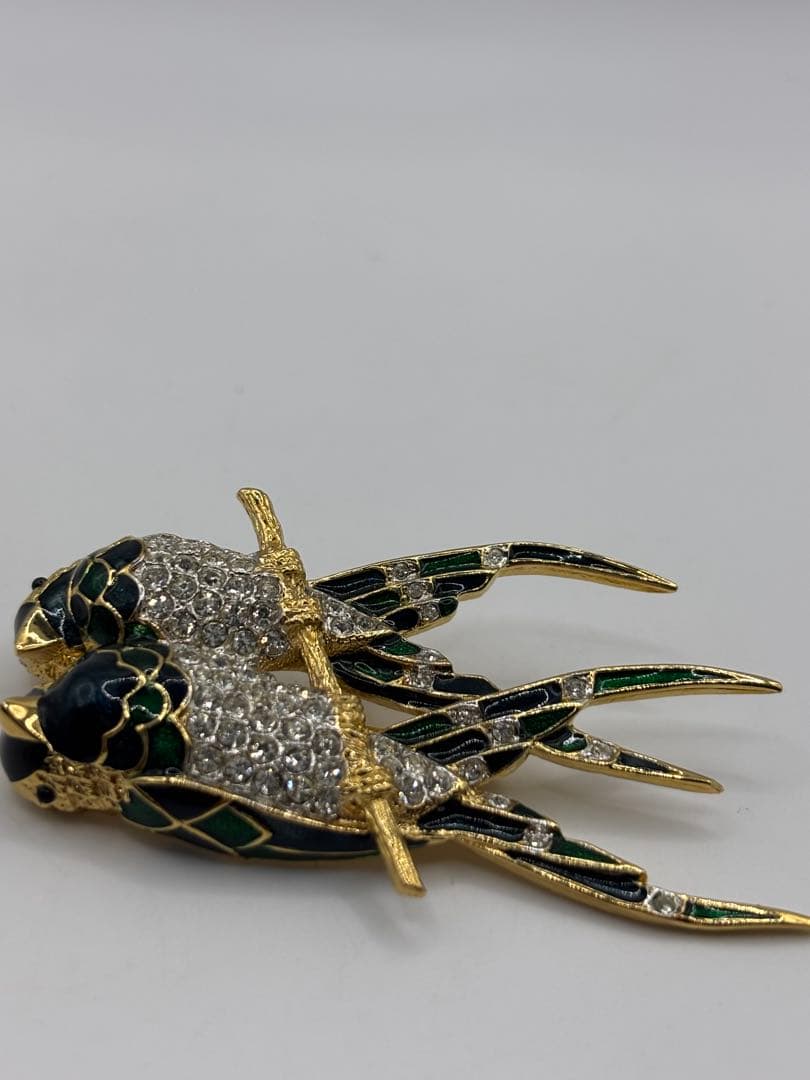 D’ORLAN　ドーラン　ブローチ　小鳥　ヴィンテージ　エナメル　ラインストーン