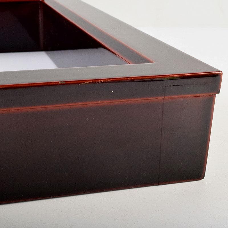 茶道具　塗師　茂平造　溜塗　炉縁　共布共箱　C　R9195B