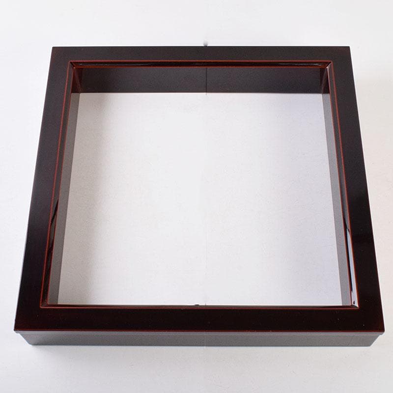 茶道具　塗師　茂平造　溜塗　炉縁　共布共箱　C　R9195B