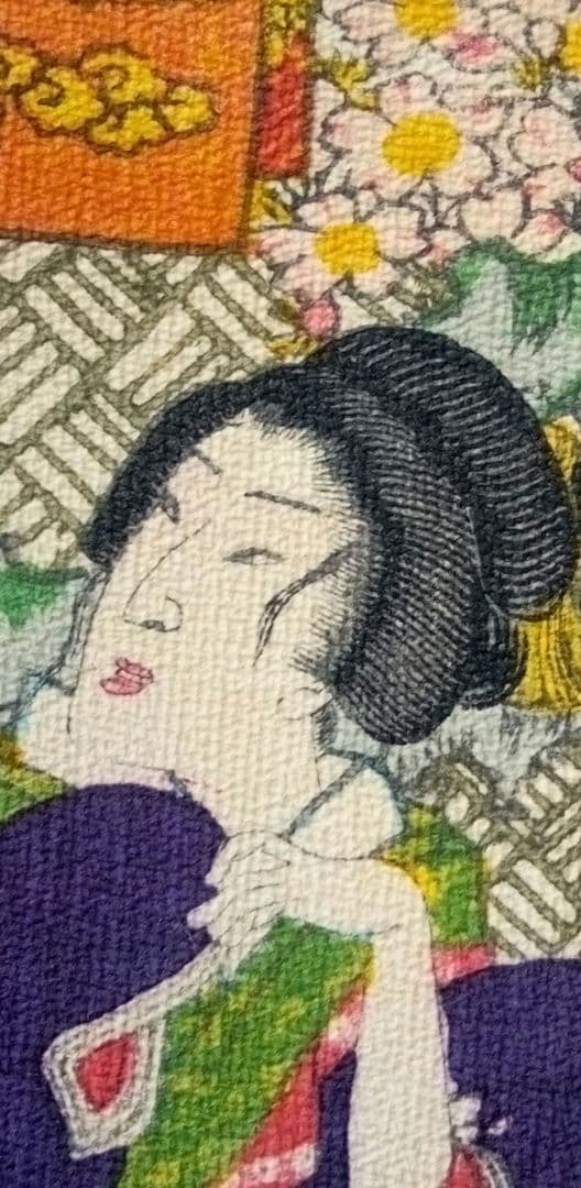 浮世絵、田舎源氏五十四帖八話花の緑、チリメン画(縮細）、二代歌川国貞画