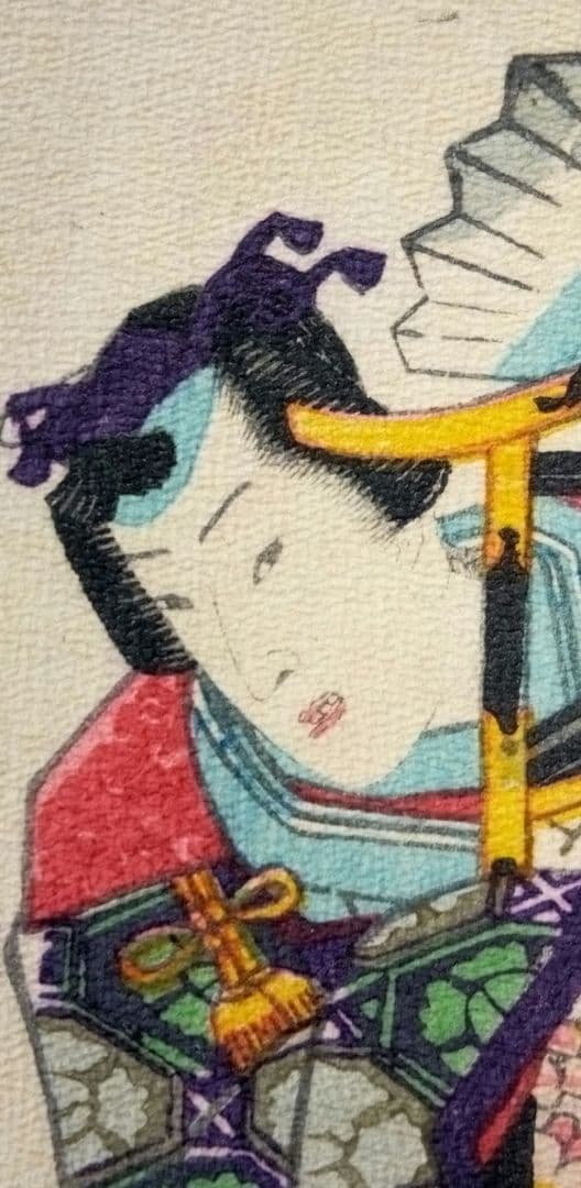 浮世絵、田舎源氏五十四帖八話花の緑、チリメン画(縮細）、二代歌川国貞画