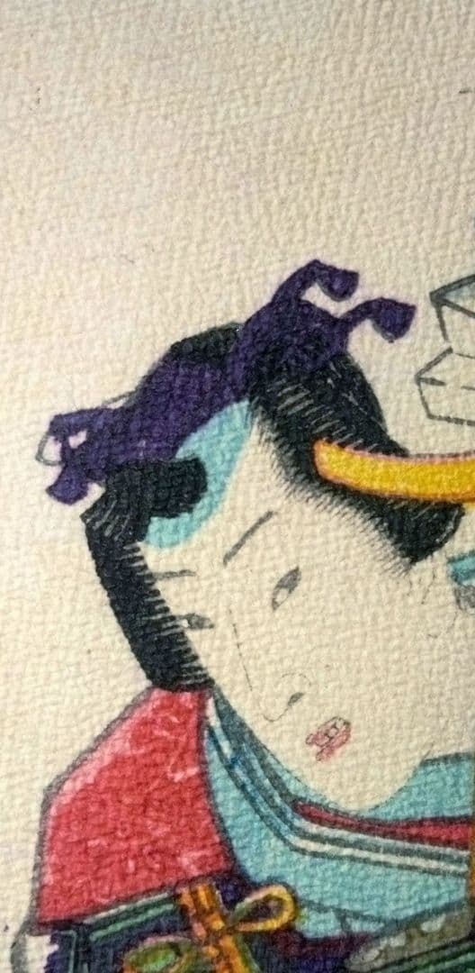 浮世絵、田舎源氏五十四帖八話花の緑、チリメン画(縮細）、二代歌川国貞画