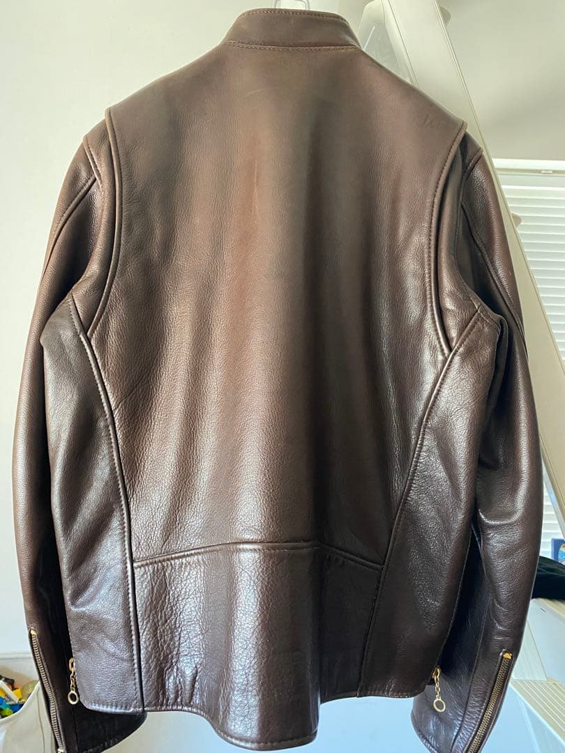 USA製ビームスプラスシングルライダースジャケット茶Mサイズ