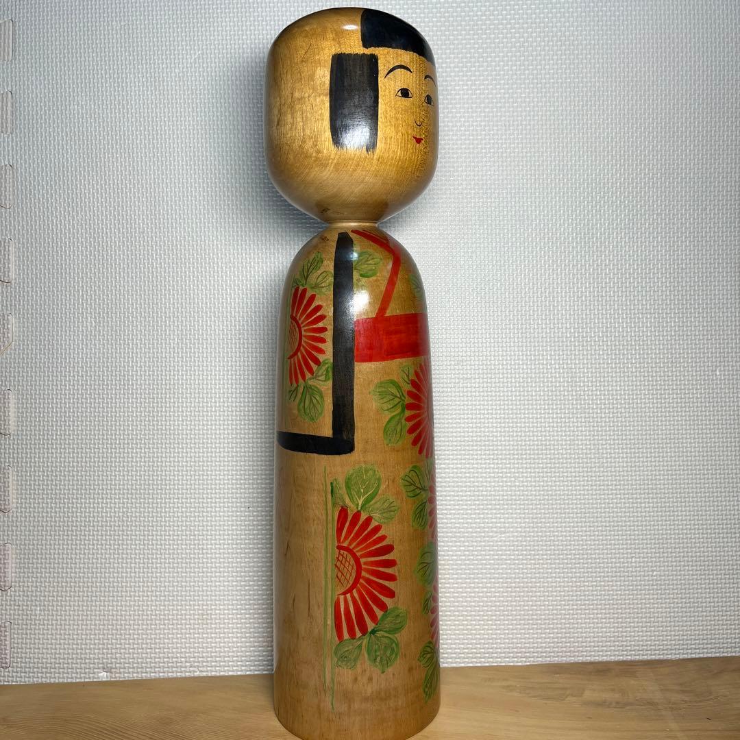 ⭕️木地山こけし　伝統こけし　小椋啓太郎指導　1.5尺大型　蒔絵師　小野寺重一