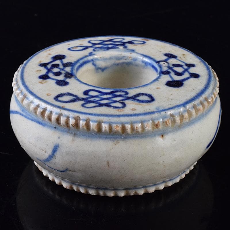 中国　青花　幾何文　水孟　筆洗　V　R7950