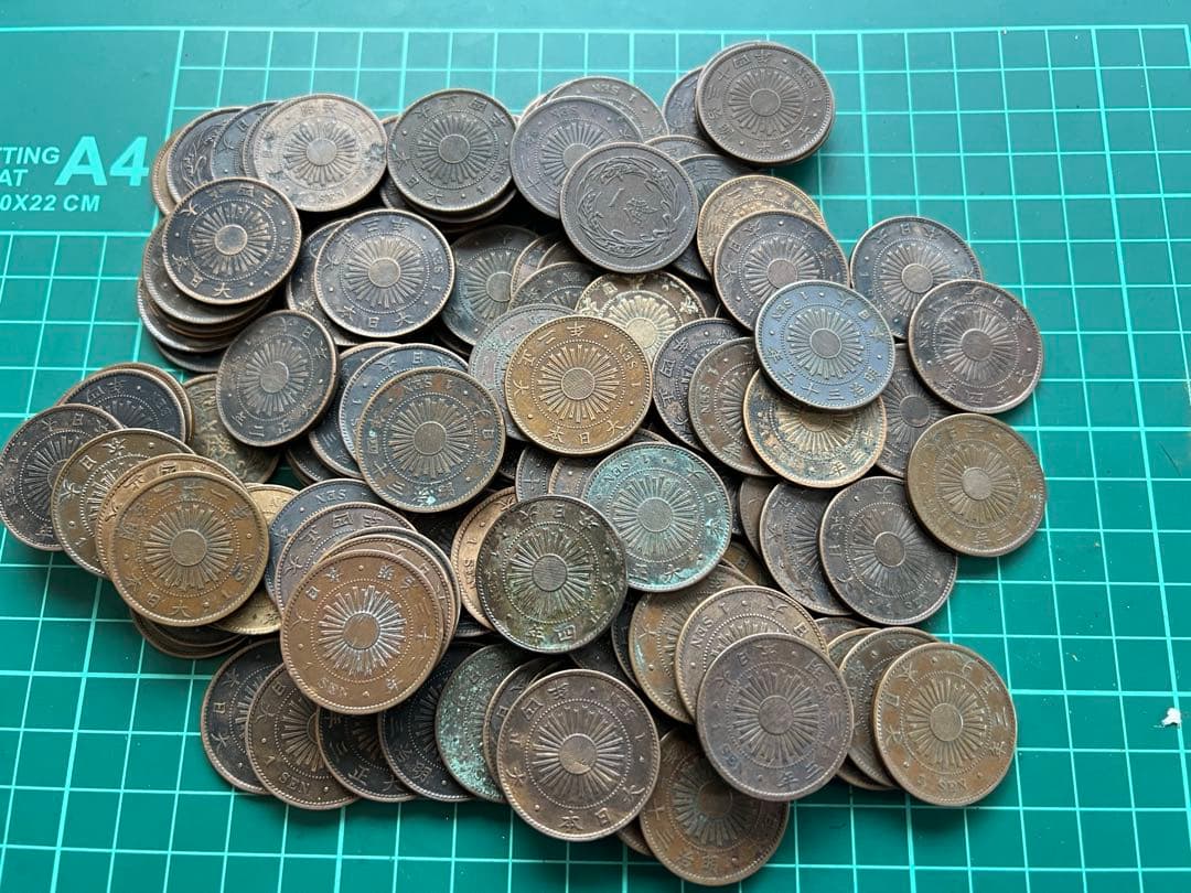 日本硬貨　稲１銭銅貨　130枚まとめロット