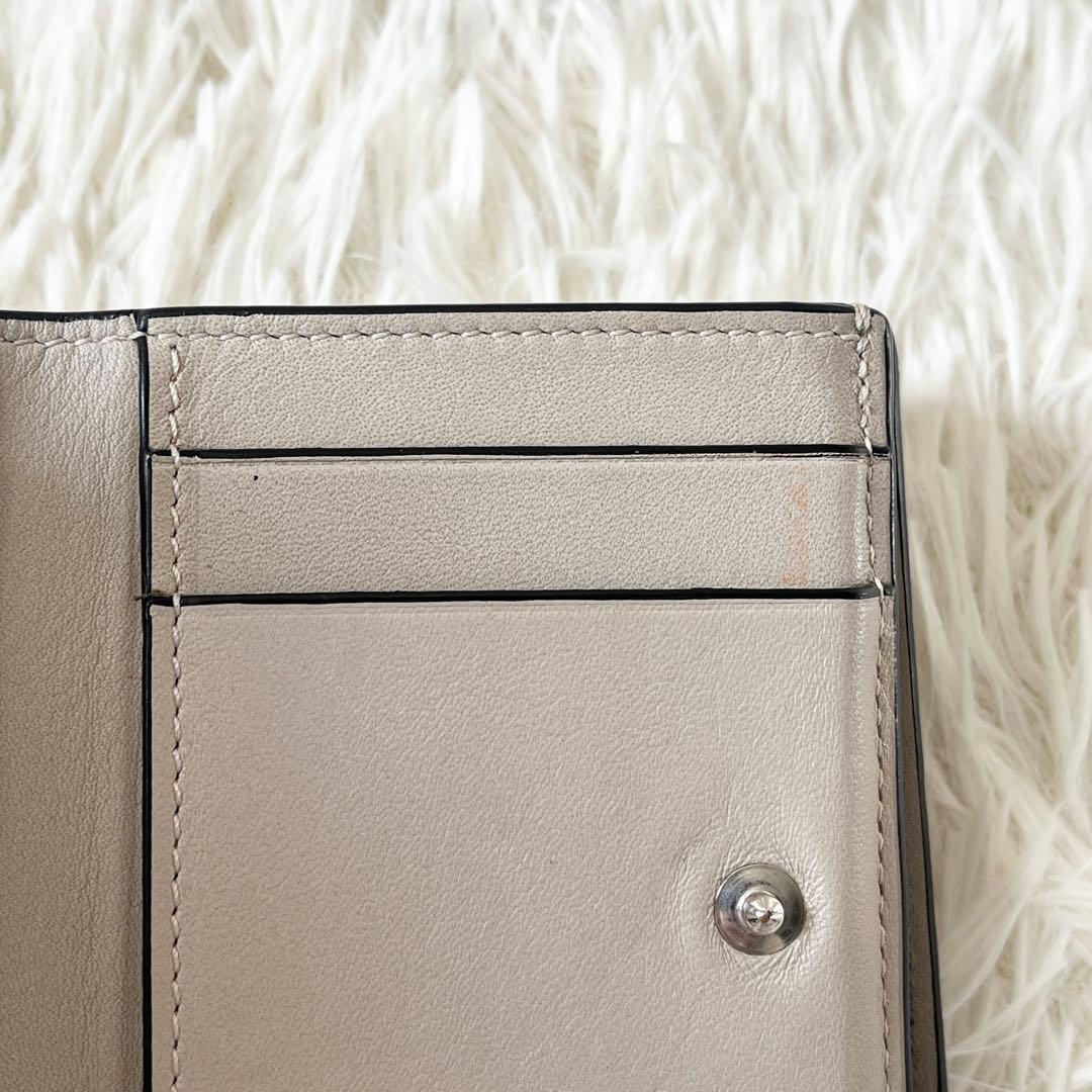 LOEWE 三つ折り財布　コンパクト　アナグラム トライフォールド グリーン