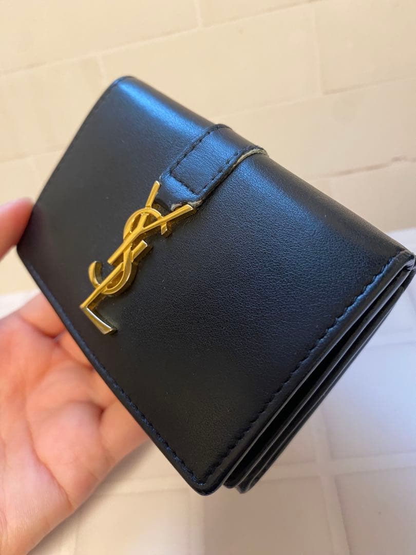 SAINT LAURENT サンローラン ブラック 三つ折り財布