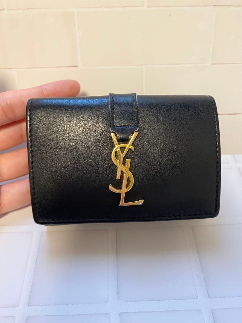 SAINT LAURENT サンローラン ブラック 三つ折り財布