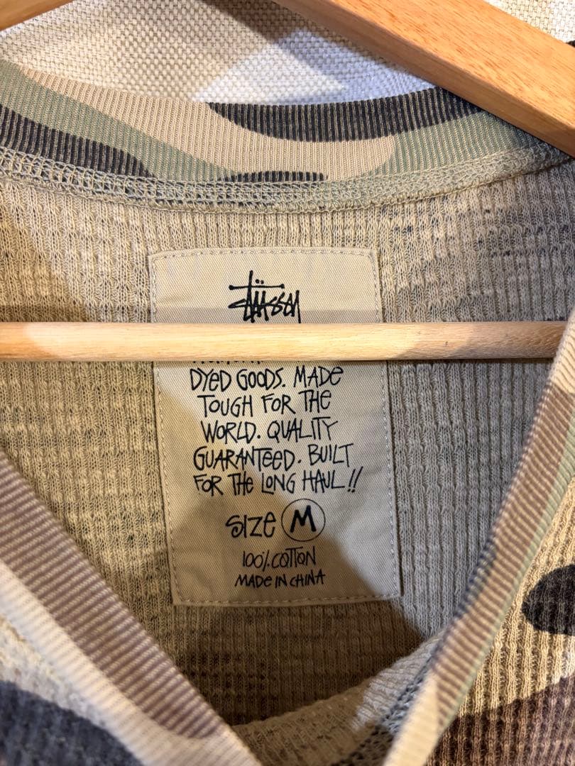 Stüssy カモ柄サーマルTシャツ M 25SS