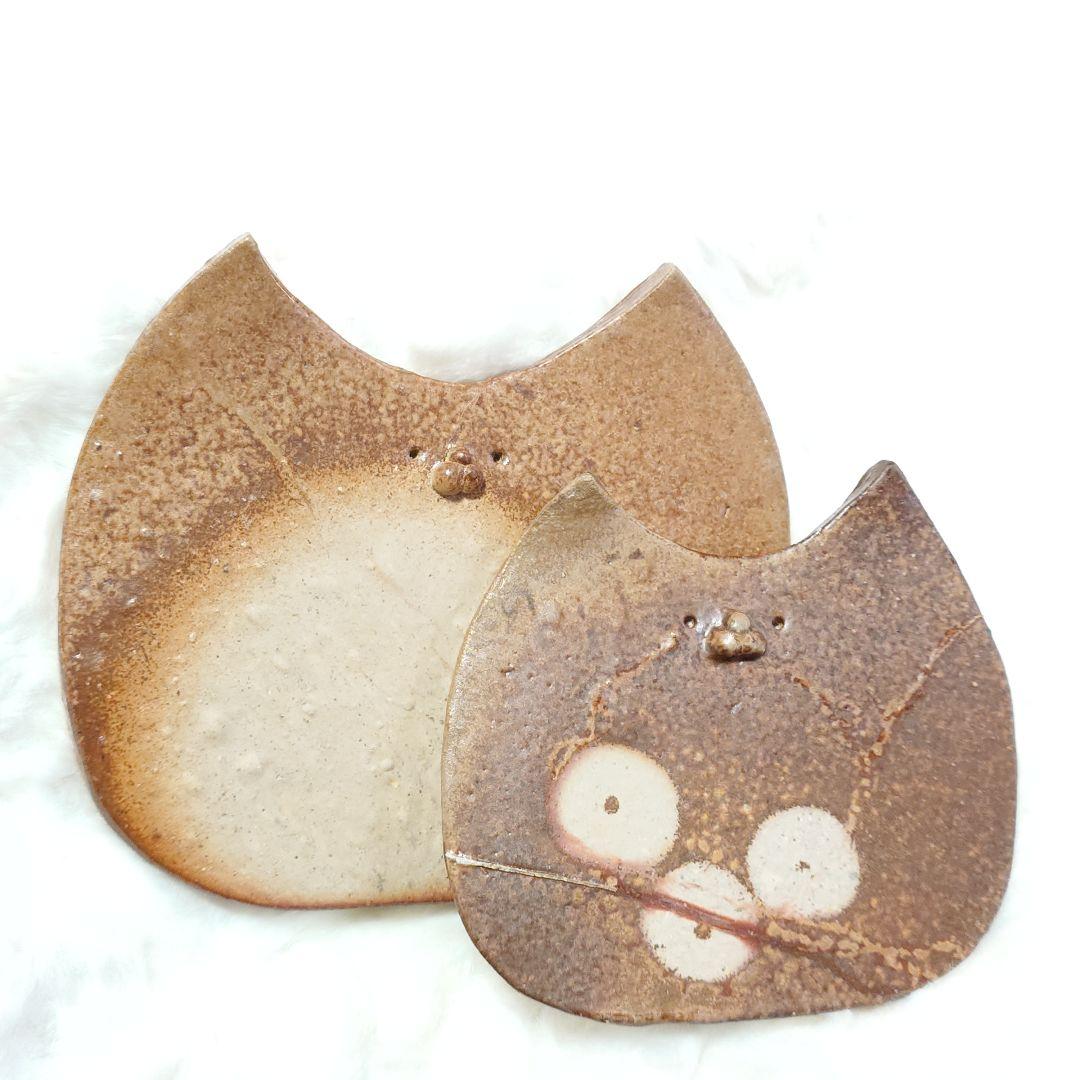 ◎【2600A】99.猫皿…備前焼