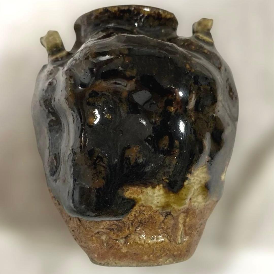 J-18 茶入　正木焼　茶道具　瀬戸　御深井　アンティーク　雑貨　美術品　工芸品