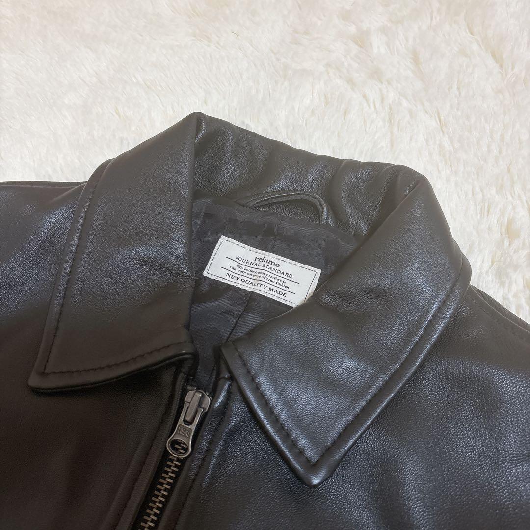 極美品☆ジャーナルスタンダード シープスキン レザー ライダース 革ジャン