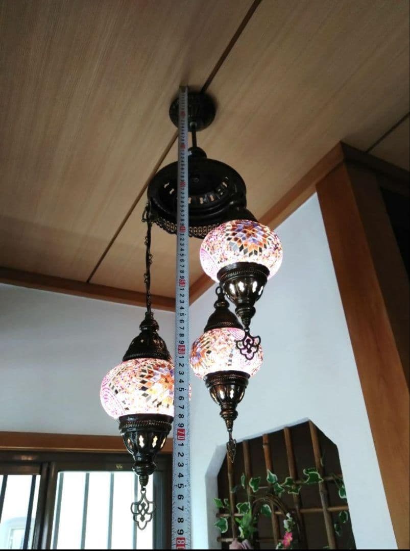 トルコガラスペンダントライト 3灯